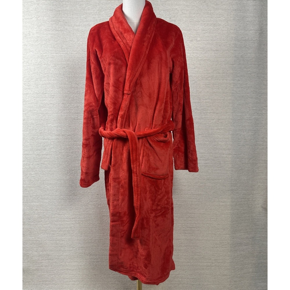 Southern Rim Outfitters Red Plush Robe Soft Cozy Lounge Bathrobe Spa Core OS